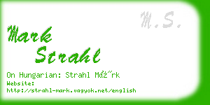 mark strahl business card